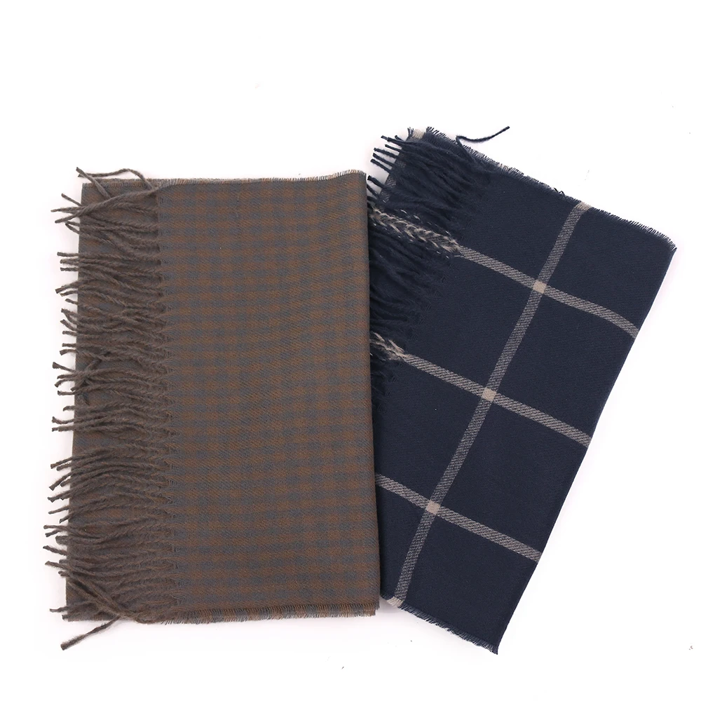 Top Trends: 2023New Luxury Designer Plaid Striped Neck Warmer Scarves Recycled Polyester Winter Scarf For Men Shoppable Styles - Image 4