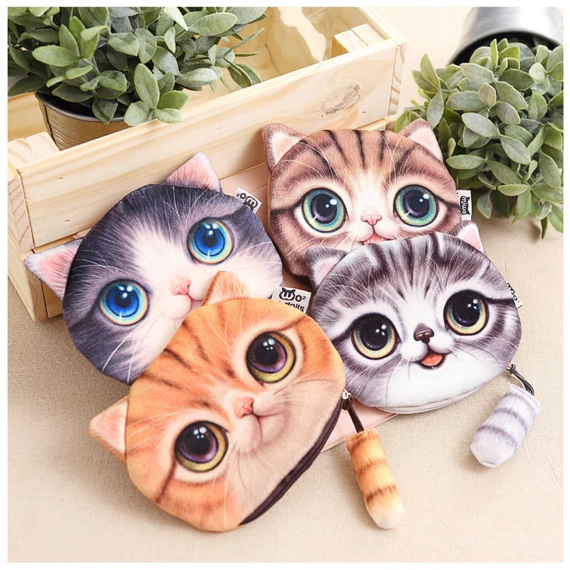 Top Trends: Lovely 3D Print Cat Tail Coin Bag Handbag Women Girls Cute Cat Coin Wallet Kawaii Purse Mini Bag Shoppable Styles