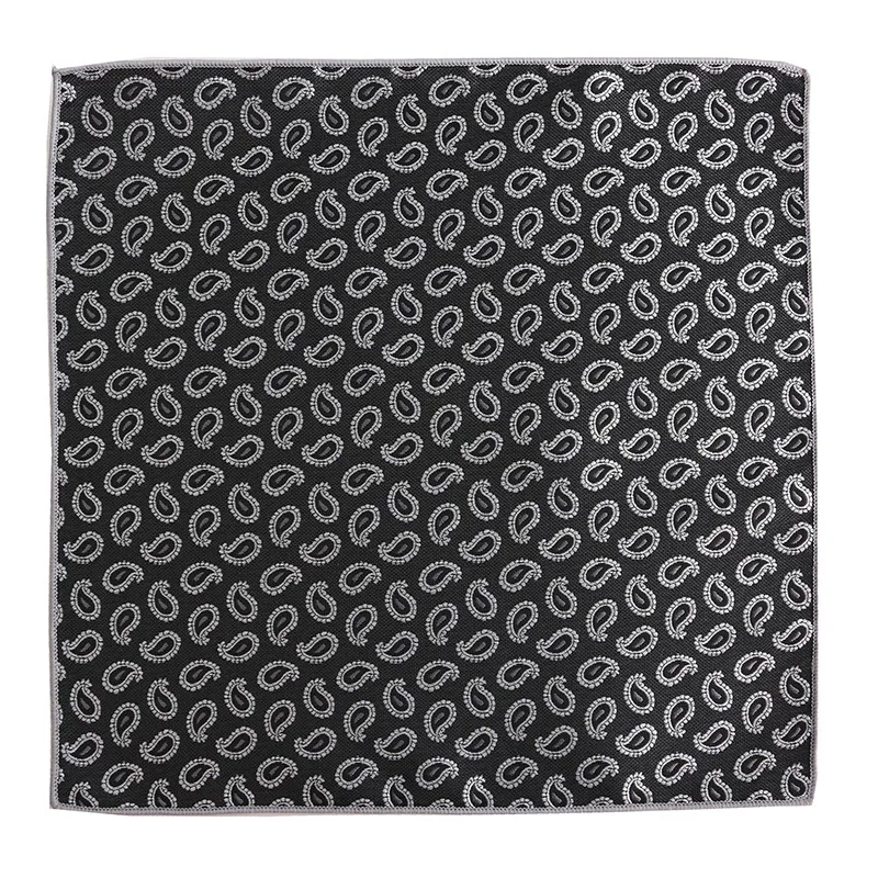 Top Trends: Fashion Silk Hankerchief Men's Pocket Square Scarves Vintage Hanky Handkerchiefs Striped Solid Black Grey 25cm Handmade Handker Shoppable Styles - Image 2