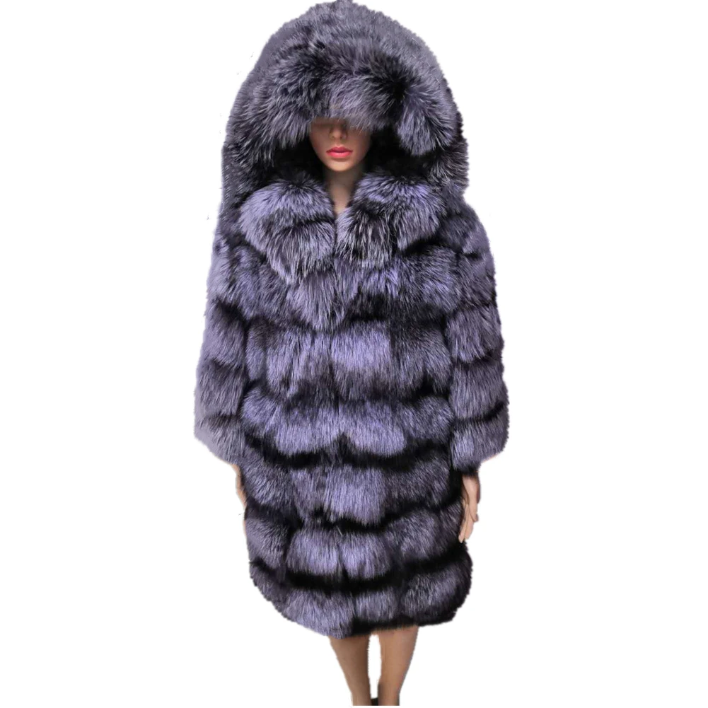 Top Trends: Women Winter Fake Fur Coat Overcoat Silver Fox Fur Coat Long Sleeve Fur Coat Jacket With Hooded Thick Warm Faux Fur Coat Jacket Shoppable Styles - Image 3