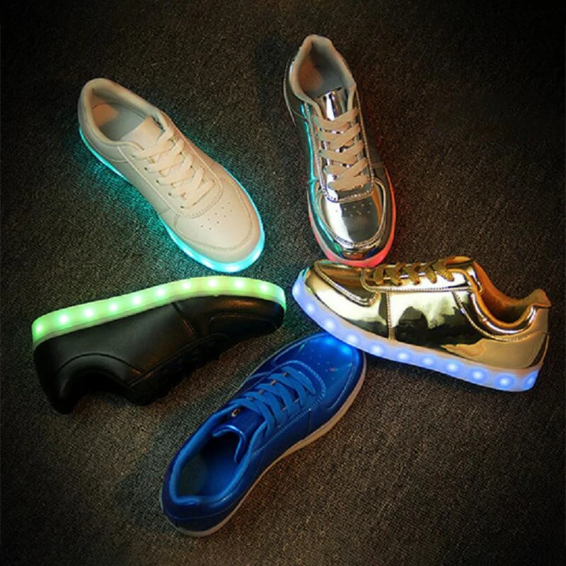 Top Trends: EUR 31-46 Luminous Sneakers USB Charge Led Children Shoes Boy Girl Men Women Glowing Tennis Kids Light Up Shoes Shoppable Styles