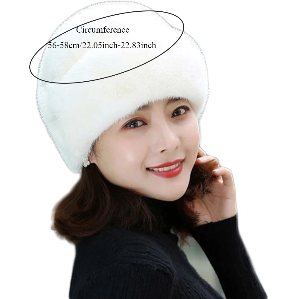 Top Trends: Winter Women Faux Mink Fur Hats Natural Fur Warm Caps Soft Imitation Fur Hat Ladies Beanie Female Thicken Plush Bonnet Hats Shoppable Styles - Image 4