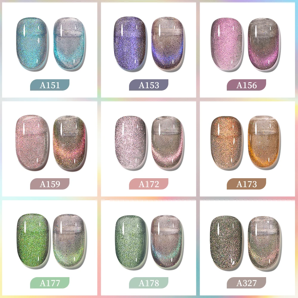 Top Trends: MAYCHAO Purple Crystal Cat Eye Rainbow Magnetic Gel Nail Polish 7ml Nail Salon Glitter Shiny Varnish UV Gel For Nail Art Design Shoppable Styles - Image 2