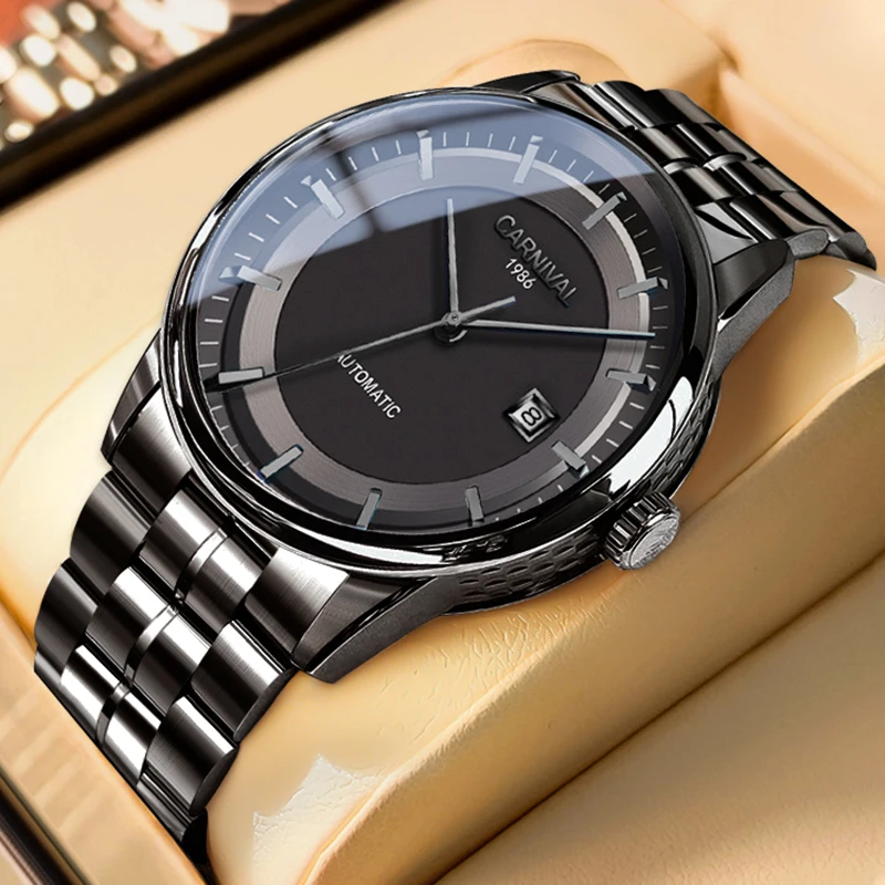 Top Trends: CARNIVAL Brand Luxury MIYOTA Mechanical Watches Waterproof 316L Stainless Steel Automatic Wristwatch Business Men Clock Shoppable Styles