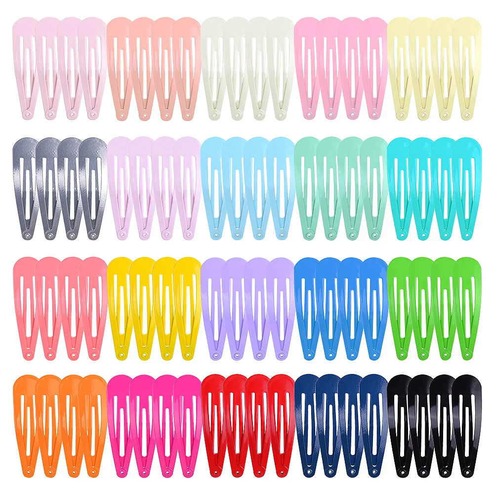 Top Trends: 100pcs Girls Snap Hair Clips For Children Baby Hair Accessories Women Hairpins Barrettes Clip Pins BB Solid Color Metal Hairgrip Shoppable Styles