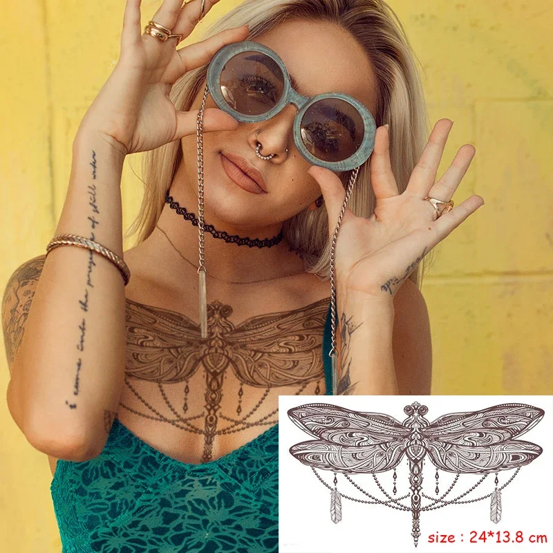 Top Trends: Temporary Tattoo Sticker Plant Leaf Flower Like Butterfly Sexy Chest Back Fake Tatoo Waterproof Flash Tatto Art For Woman Girl Shoppable Styles - Image 5