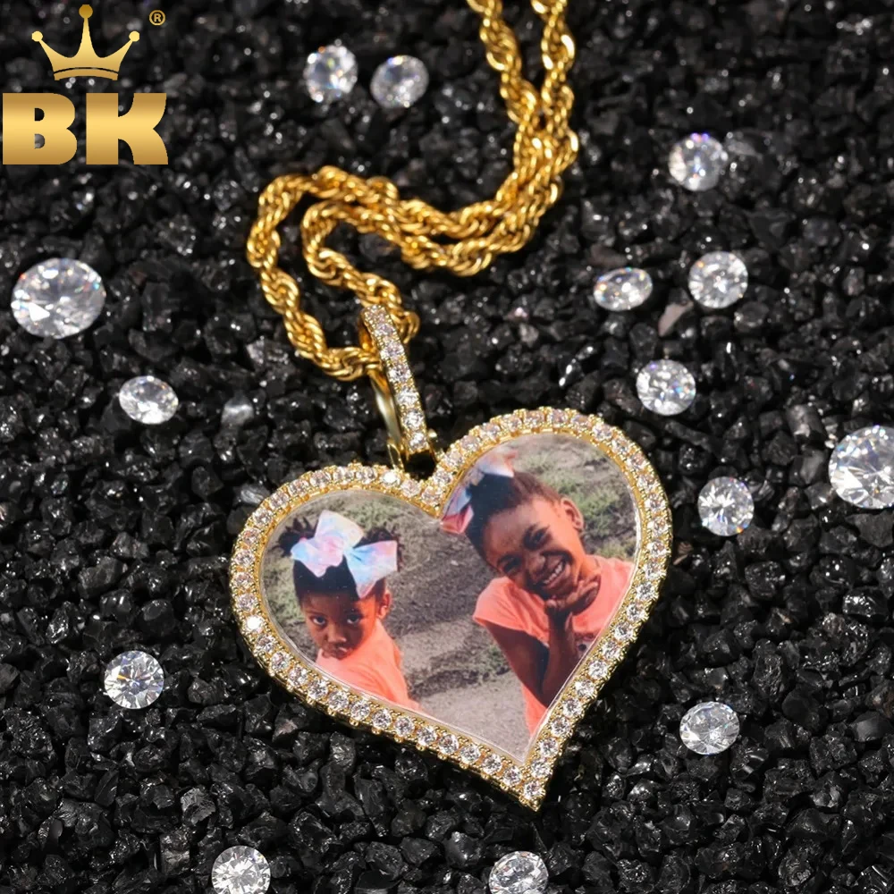 Top Trends: TBTK Heart Custom Made Photo Medallions Pendant Necklace & Cubic Zirconia Pendant Gold Color Best Gifts Jewelry Drop Shipping Shoppable Styles