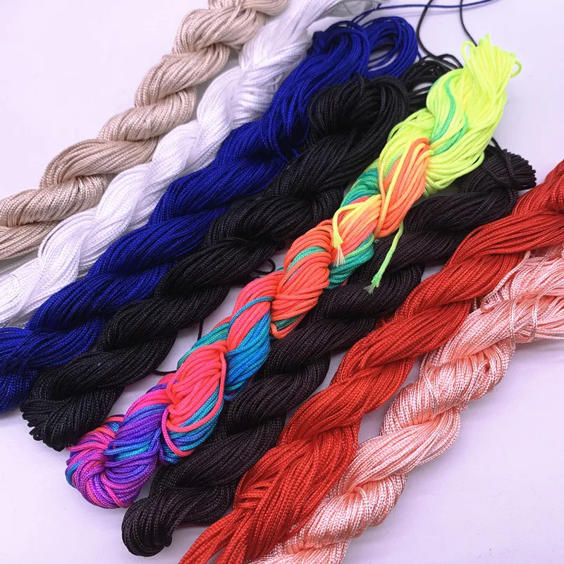 Top Trends: 20yards 1.0mm Nylon Cord Thread Chinese Knot Macrame Rattai Braided String For Jewelry Making DIY Tassels Beading For Shamballa Shoppable Styles