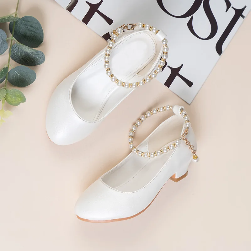 Top Trends: Girls&#039; High-heeled Leather Shoes Spring Children&#039;s High-heeled Middle-aged Kid&#039;s White Wedding Host Show Princess Dress Shoes Shoppable Styles