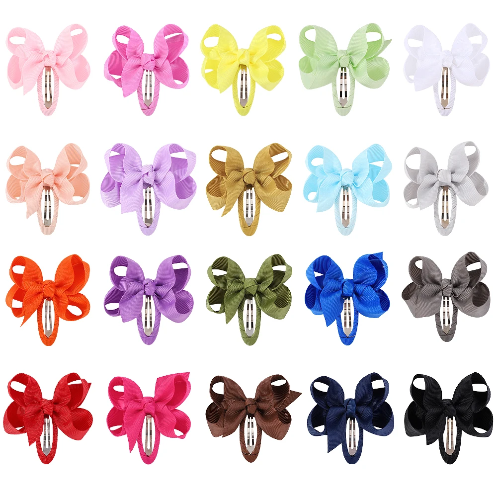 Top Trends: 2Pcs / set 2.75 Inch Solid Bow Safety Hair Clips For Baby Girls Grosgrain Ribbon Hairpins Kids Hair Accessories Headwear Wholesale Shoppable Styles