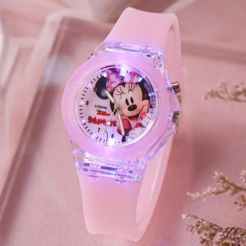 Top Trends: Disney Mickey Children Watches Girls Color Light Source Silicone Elsa Hello Kitty Kids Watch Boys Gift Wrist Relogio Feminino Shoppable Styles