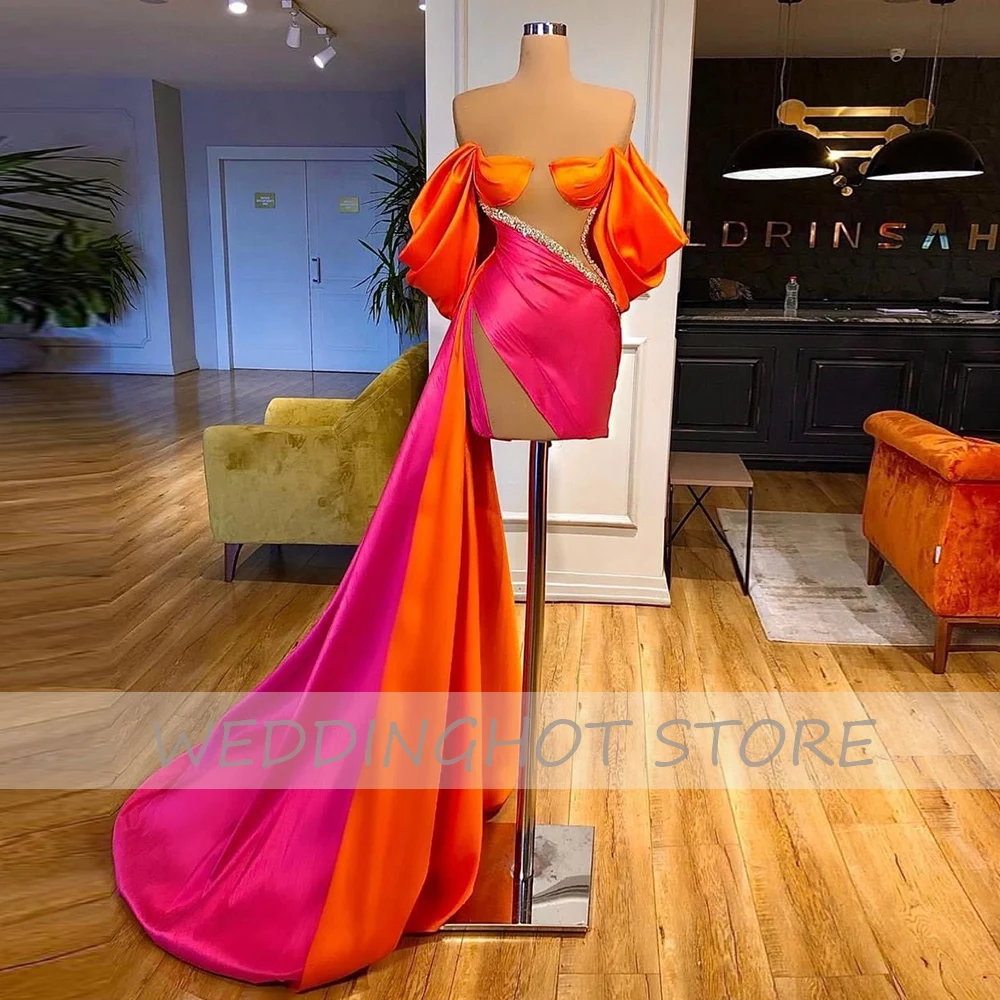 Top Trends: Sexy Evening Dresses 2023 Sweetheart Off-Shoulder Mermaid Prom Gowns Illusion Bead Red Custom Luxury Party Dress Robe De Mariee Shoppable Styles