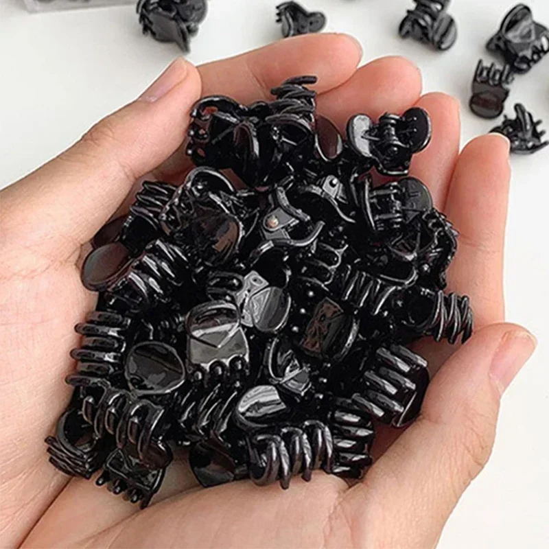 Top Trends: 30 / 20 / 10pcs Women Girls Mini Hair Claws Kids Plastic Black Hairpins Hair Clips Clamp Ponytail Holder Headwear Hair Accessories Shoppable Styles