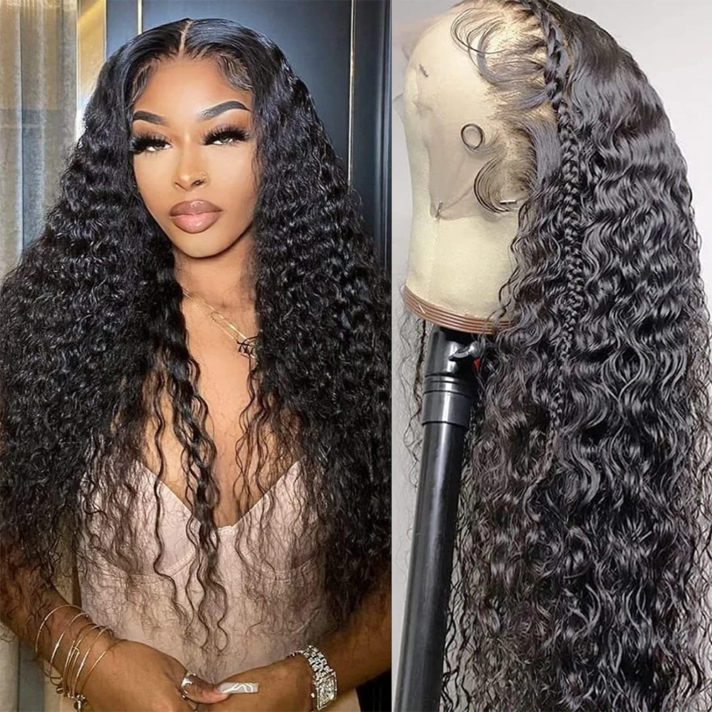 Top Trends: 30 Inch Deep Wave Front Wig Transparent 13x4 HD Water Wave Lace Human Hair Wig Curly Human Hair 13X6 Lace Frontal Wigs For Women Shoppable Styles