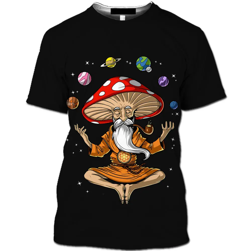 Top Trends: Men's T-shirt 3D Fun Color Confused Mushroom Graphic Summer Fashion Casual Hip Hop Harajuku Printed Round Neck Streetwear Tops Shoppable Styles