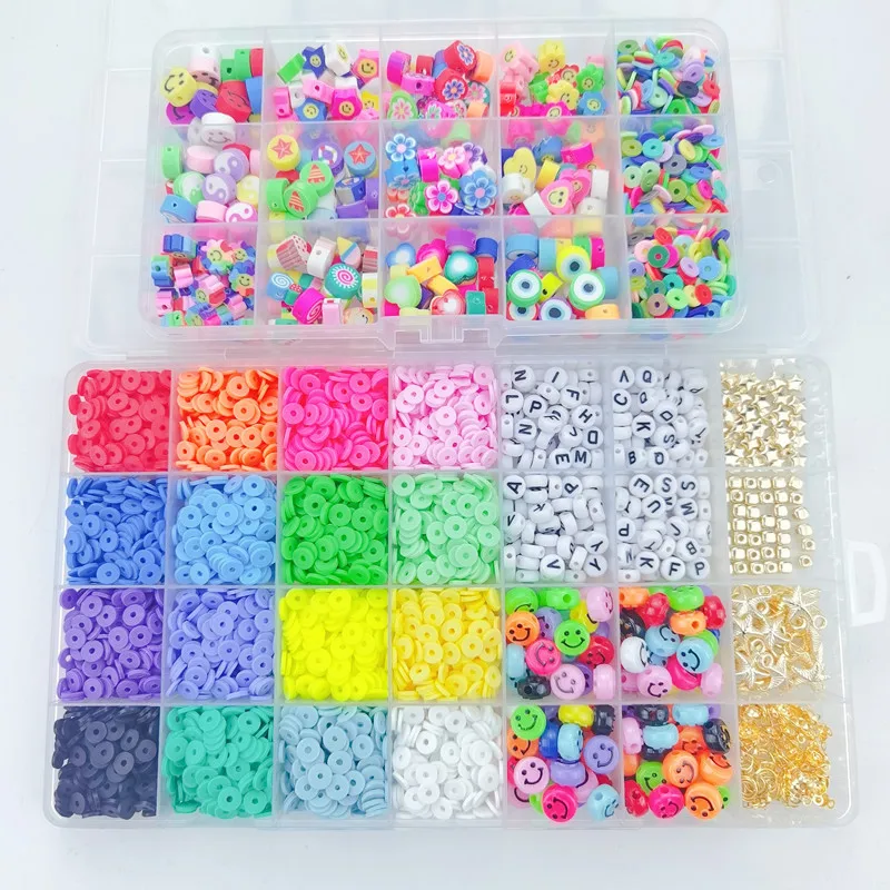 Top Trends: 6MM Polymer Clay Beads Set Fashion Clay Flat Chips For Bracelet Making Mixed Clay Beads Accessories Kit DIY Jewelry Making Set Shoppable Styles - Image 3