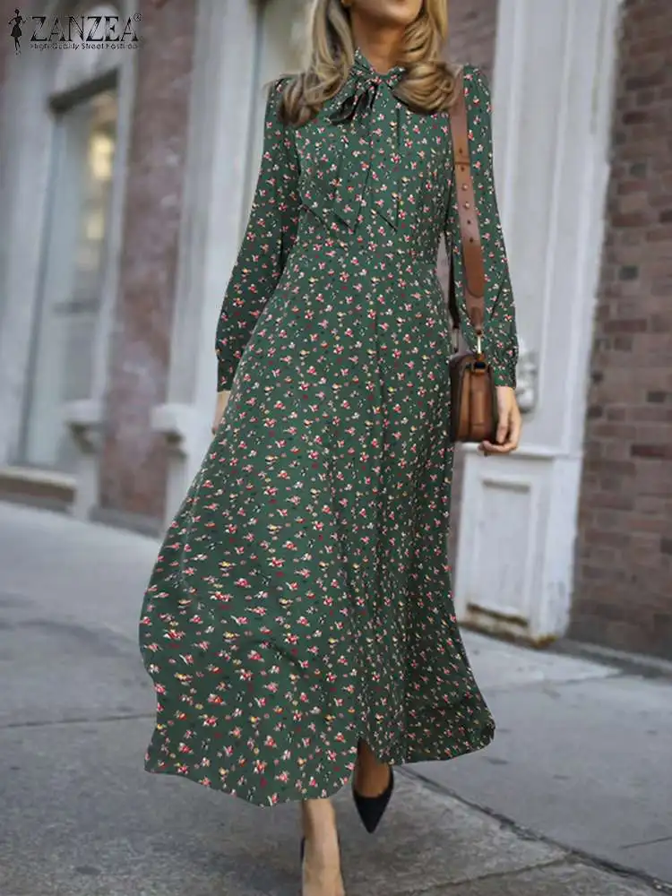 Top Trends: Bohemian Floral Printed Dresses 2023 Autumn Holiday Swing Vestidos Elegant Maxi Dress For Women ZANZEA Chic Long Sleeve Sundress Shoppable Styles