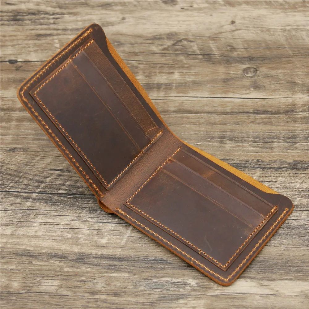 Top Trends: Vintage Card Holder Men Genuine Leather Credit Card Holder Small Wallet Money Bag ID Card Case Mini Purse For Male Shoppable Styles