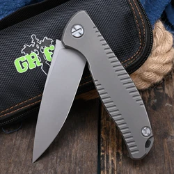 Green Thorn R18 F95 Flipper Folding Knife D2 Blade Tc4 Titanium Handle