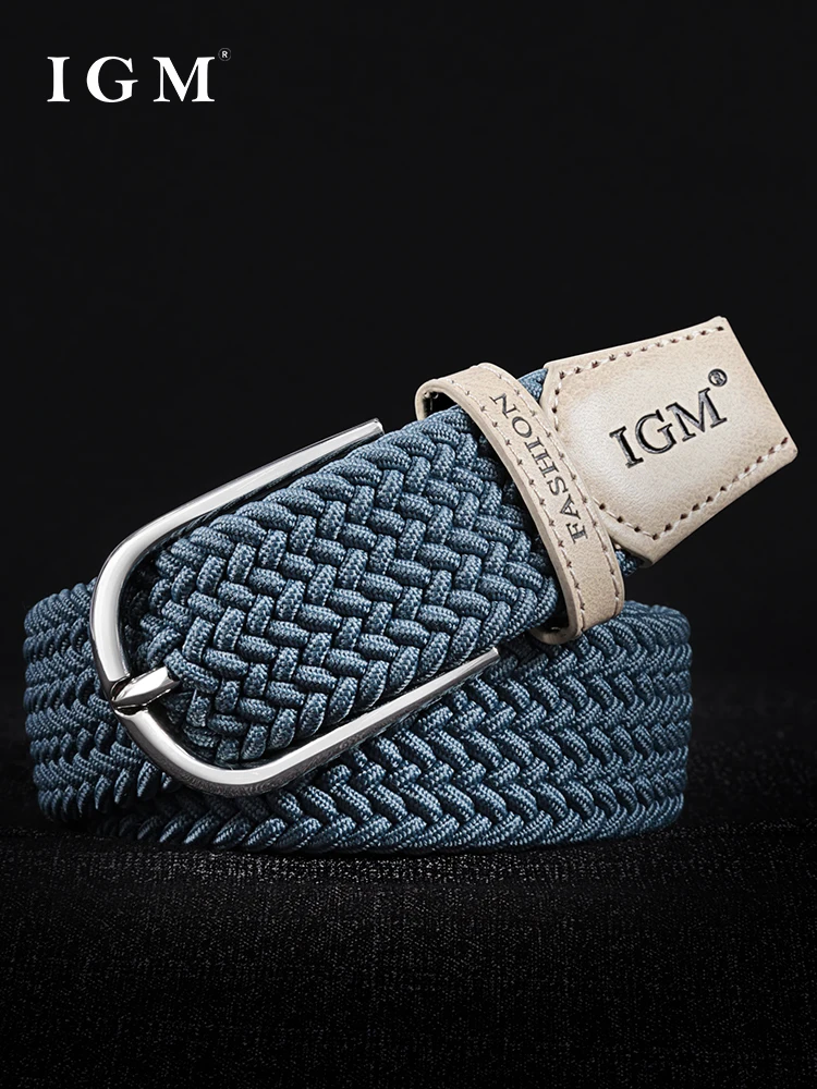 Top Trends: Canvas Woven Belt Men's Non-Hole Elastic Belt Male Students Young People All-Match Jeans With Fashion Shoppable Styles