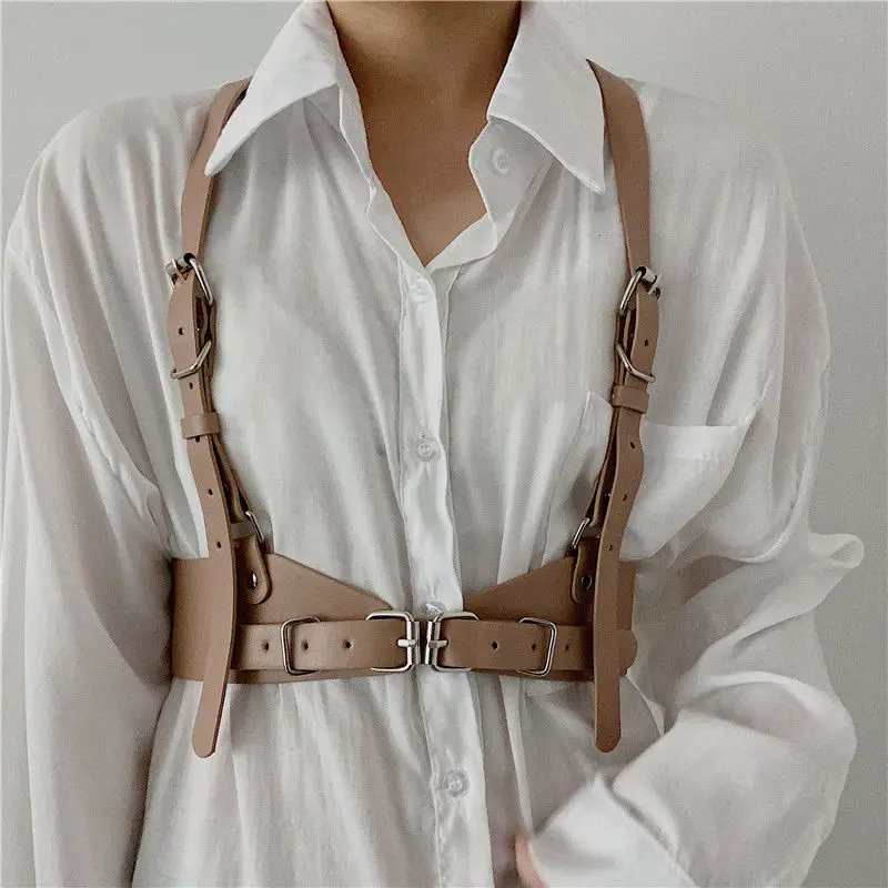 Top Trends: New Luxury Women's Harness Bra Lether Suspenders Fashion Belts For Women Sexy Girls Corset Belts Shirt Dress Vest Body Harness Shoppable Styles