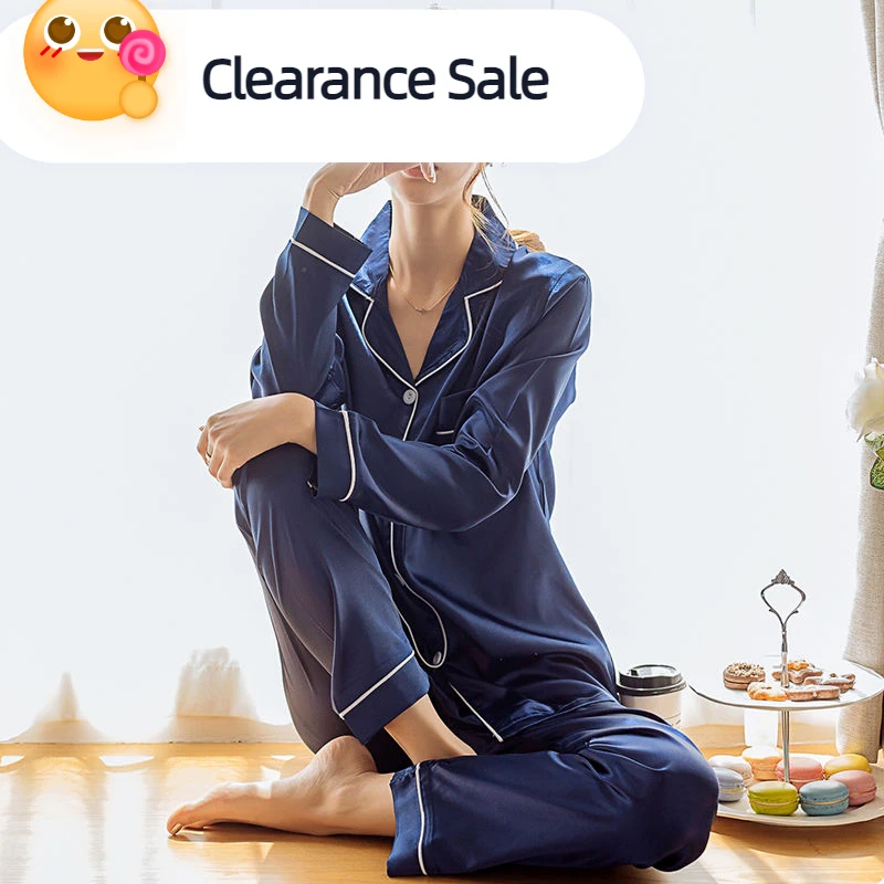 Top Trends: Women Silk Satin Pajamas Pyjamas Set Sleepwear Pijama Couple Pajamas Suit Solid Pajamas Multi-colored Pajama Party Shoppable Styles