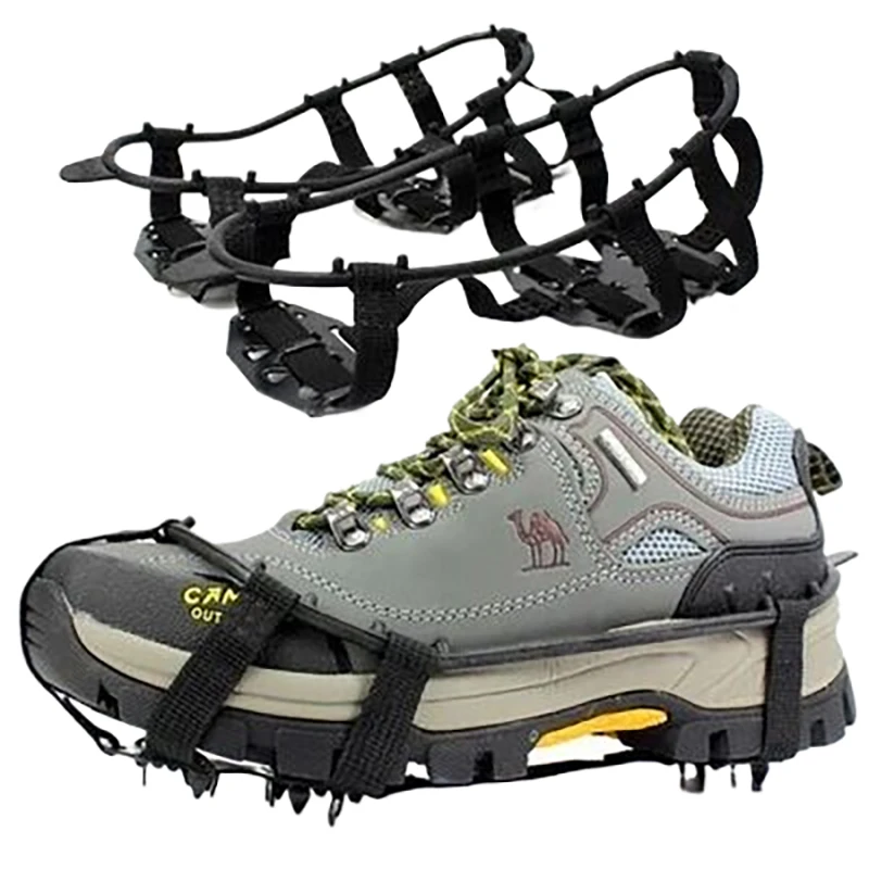 Top Trends: 1 Pair M L Crampons Shoes Cover 24 Teeth Anti-Slip Ice Grips Gripper Shoes Boot Hiking Ice Climbing Shoe Spikes Climbing Chain Shoppable Styles