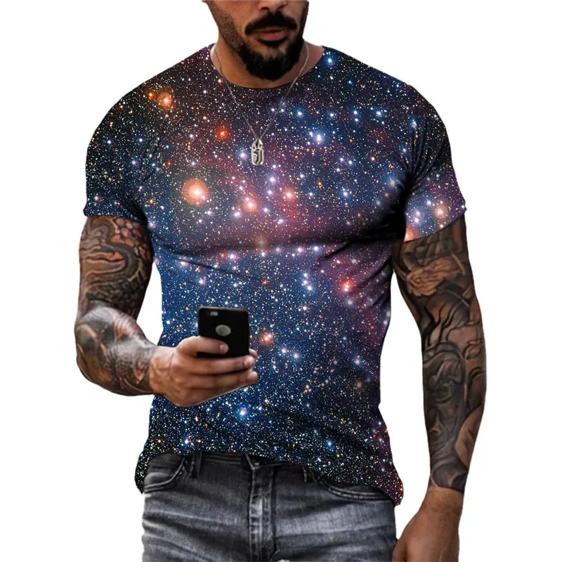 Top Trends: Fashion Unisex Starry Sky Graphic T Shirts Summer Casual Men 3D Printed Streetwear Hip Hop Personality Short Sleeve Tees Tops Shoppable Styles - Image 4