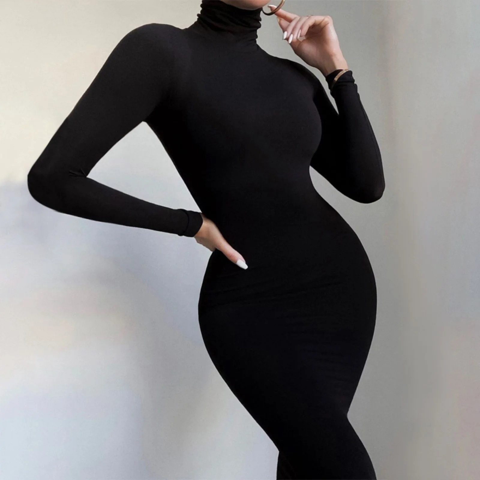 Top Trends: Black Turtleneck Romper Long Sleeve Sexy Bodycon Jumpsuit Hot Outfit Fall Winter Streetwear Party Overalls Velvet Yo-ga Onesie Shoppable Styles