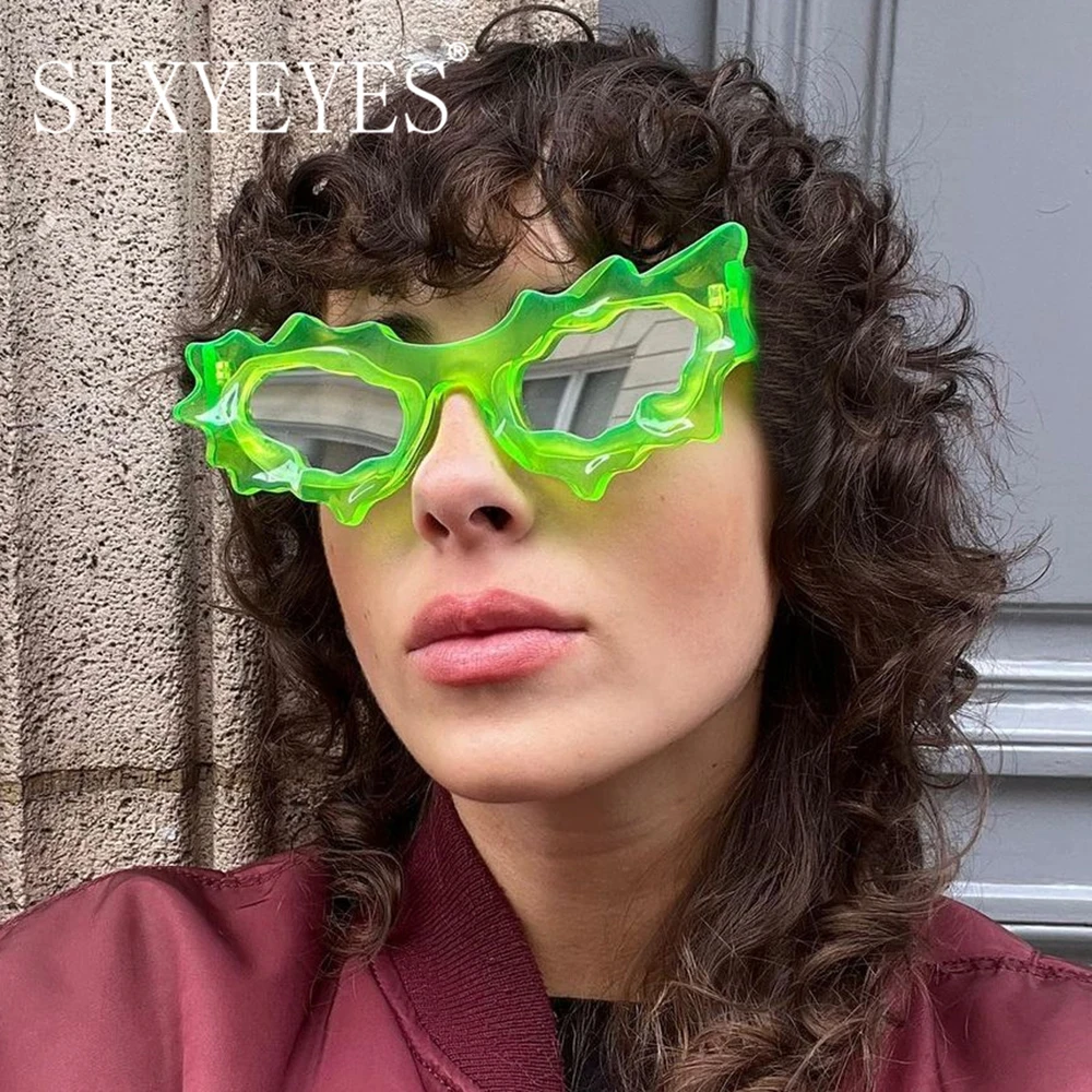 Top Trends: Fashion Y2K Punk Cat Eye Sunglasses Women Men Luxury Brand Irregular Sun Glasses Ladies Steampunk Eyewear Shades Lentes De Sol Shoppable Styles