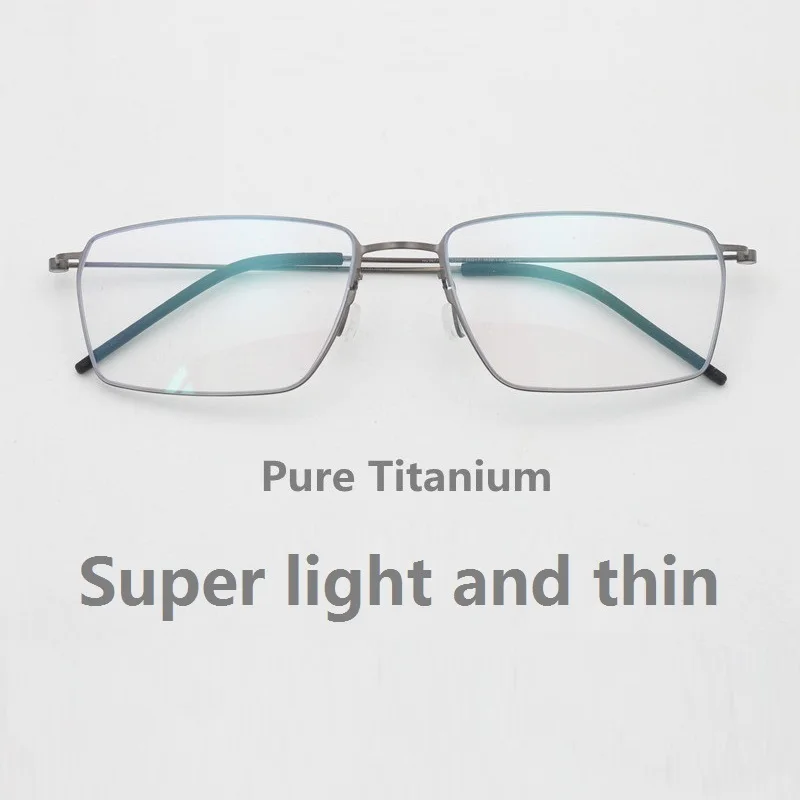 Top Trends: Pure Titanium Glasses Frame Men Eyewear Women Eyeglassess Retro Square Business Denmark Brand Optical Lenses Myopia Presbyopia Shoppable Styles