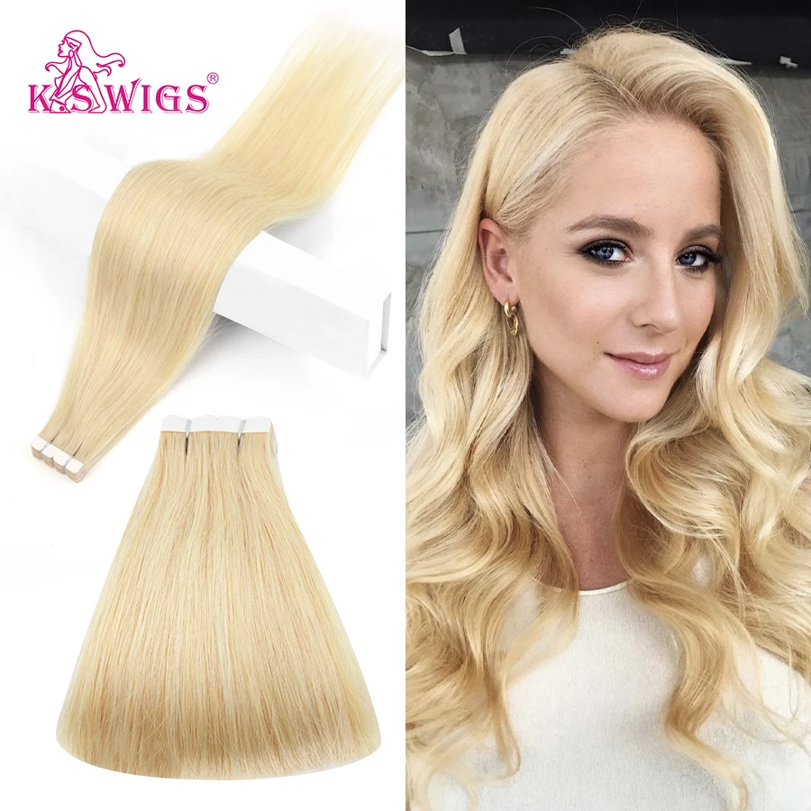 Top Trends: K.S WIGS Mini Tape In Hair Extensions Human Hair Straight Seamless Skin Weft Real Natural Brazilian Hair For Women Balayage 10Pc Shoppable Styles