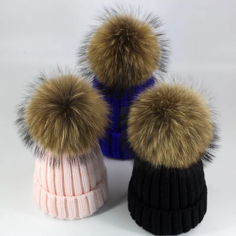 Top Trends: Winter Brand Female Fur Pom Poms Hat Winter Hat For Women Girl &#039;s Hat Knitted Beanies Cap Hat Thick Women Skullies Beanies Shoppable Styles