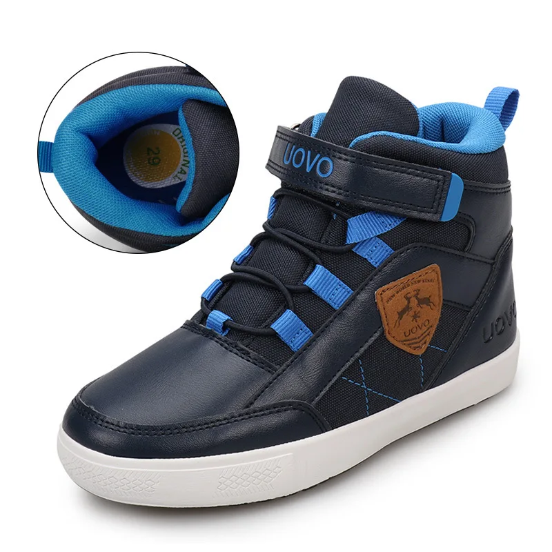 Top Trends: UOVO New Arrival Classical Winter Kids Walking Shoes Warm Plush Lining Fashion Children Footwear Flat Boys Sneakers Size #28-39 Shoppable Styles