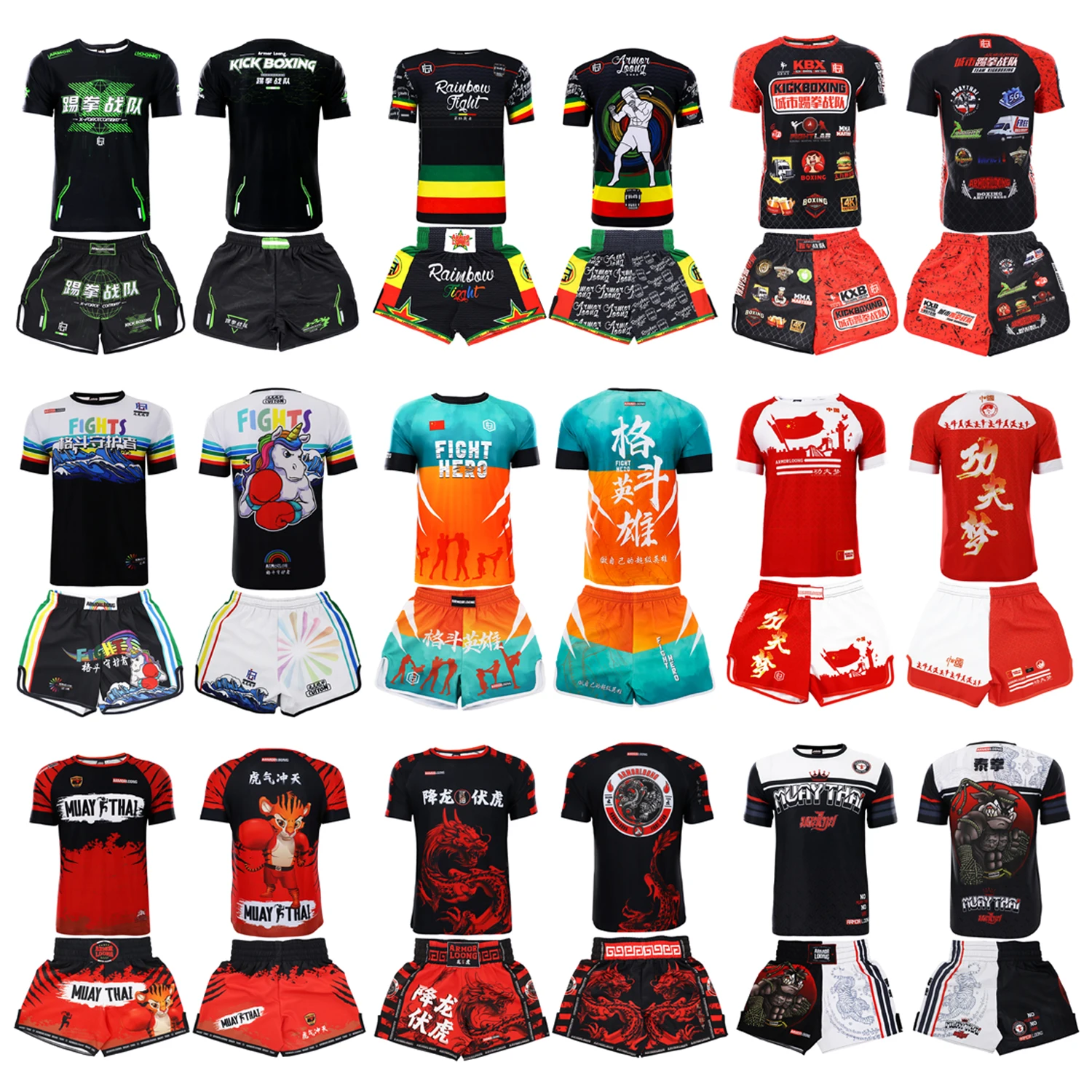 Top Trends: Gym Training Short Sleeve Shorts T-shirt Thai Boxing Martial Arts Judo Thai Boxing MMA Competition Judo Close Combat Series Set Shoppable Styles