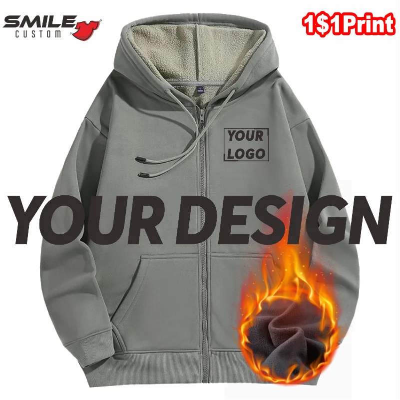 Top Trends: Winter Fashion Polar Fleece Hoodie Custom Print Logo Casual Men Women Zip Sweatshirt Embroidery Pattern Team Design Jacket Brand Shoppable Styles