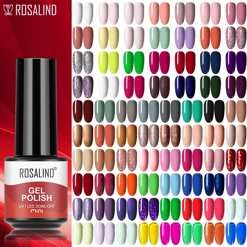 Top Trends: ROSALIND Mini Gel Nail Polish Soak Off Gel Varnishes Nail Art Semi Permanent Pure Color Nail Gel Polish Base Top Coat Esmalte Shoppable Styles