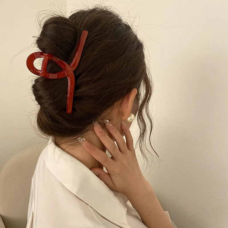 Top Trends: New Women Red Bright Color Hair Claws Barrettes Hairpins Large Ponytail Hair Clips Girls Hair Accessories Shark Clip Hairgrip Shoppable Styles - Image 3