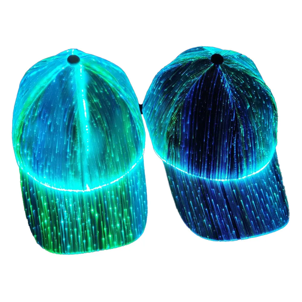 Top Trends: Fiber Optic Cap LED Hat With 7 Colors Luminous Glowing EDC Baseball Hats USB Charging Light Up Caps Performance Led Cap Shoppable Styles