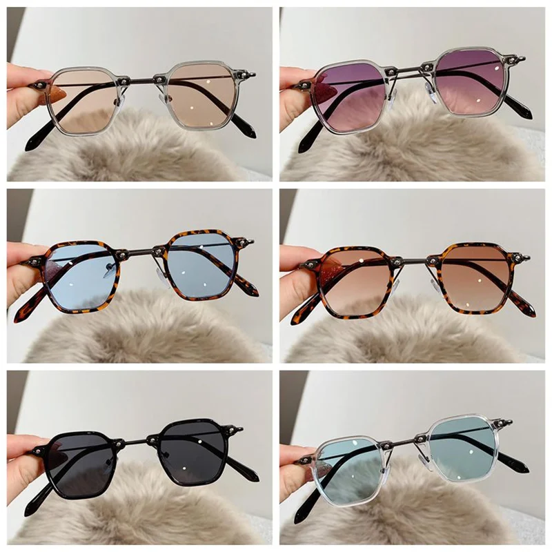 Top Trends: New Unisex Rectangle Vintage Sunglasses Metal Literary Classic Streetwear Eyeglasses Lady Cat Eye Casual Goggles Shoppable Styles