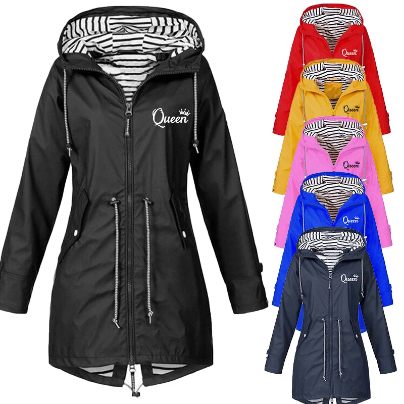 Top Trends: 6 Colors Women Outdoor Waterproof Rain Jacket Casual Loose Hooded Windproof Windbreaker Climbing Jackets Coat For All Seasons Shoppable Styles