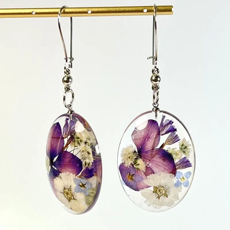 Top Trends: Handmaking Dried Flower Earring Unique Pressed Natural Flower Jewelry Earring Wholesale Creative Epoxy Resin Earring With Flower Shoppable Styles