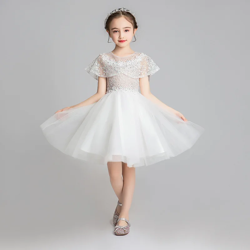 Top Trends: Fluffy Flower Girl Dress Lace Embroidered Wedding Princess Dress Host Performance Costume Skirt Evening Dresses Shoppable Styles - Image 6