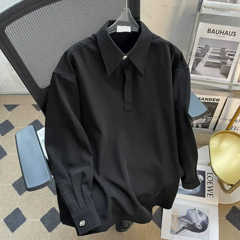 Top Trends: 2023 New Spring And Autumn Simple Commuting Polo Collar Business Style Casual Loose Fit No Iron Drop Solid Color Versatile Shirt Shoppable Styles