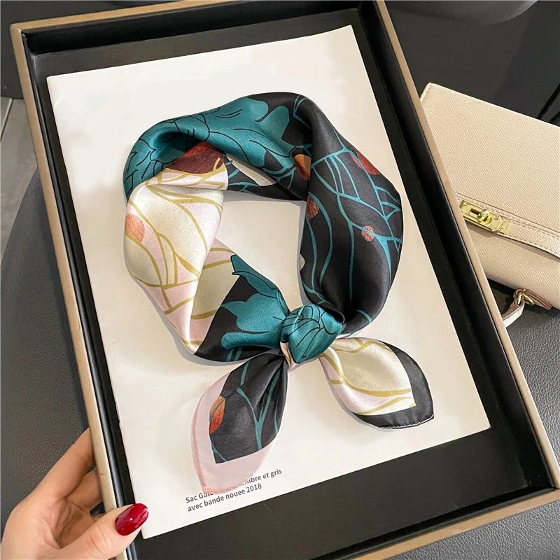 Top Trends: Pure Silk Scarf Lady Small Square Hairband Foulard Fashion Print High Quality Neckerchief Scarves Headscarf Bandana 2022 Shoppable Styles - Image 3