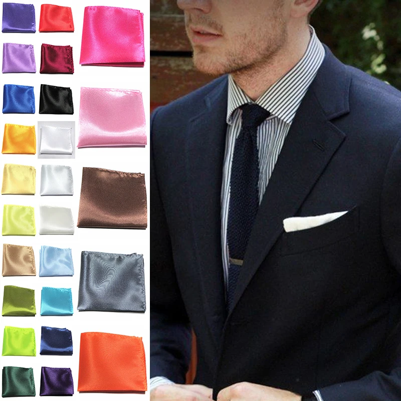 Top Trends: Luxury Men Square Handkerchief Solid Color Hankies Silk Hanky Business Suit Pocket Towel Wedding Banquet Party Gift Hot Sale New Shoppable Styles