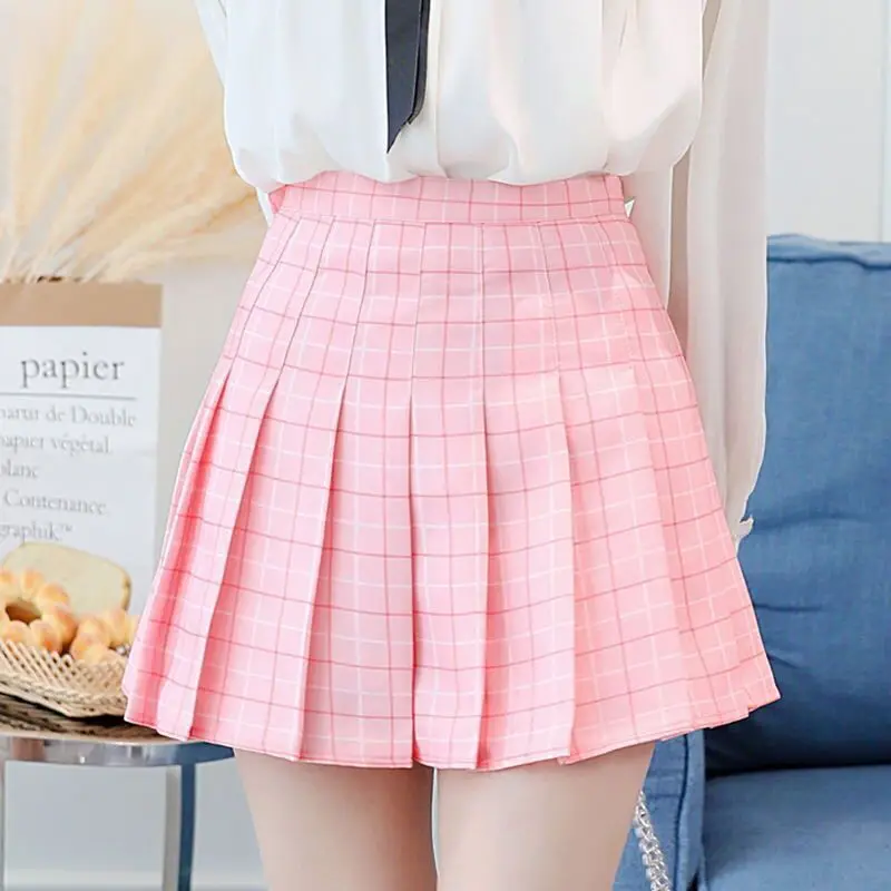 Top Trends: 2023 Plaid Women Pleated Skirt Bow Knot Summer High Waist Preppy Girls Dance Mini Skirt Cute A Line Harajuku Sexy Japan Faldas Shoppable Styles