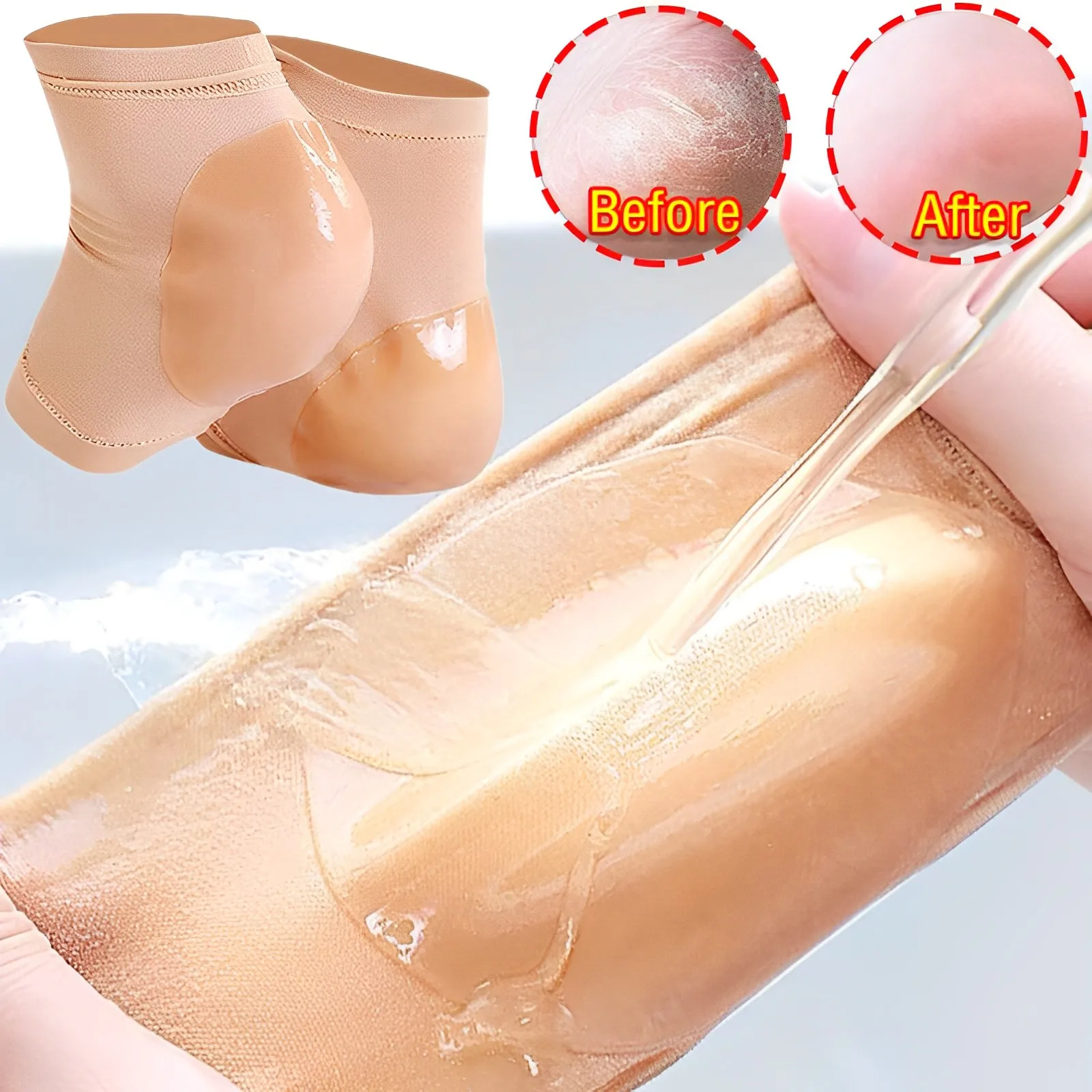 Top Trends: Skin Silicone Protector Sleeve Heel Pads Heel Cups Plantar Fasciitis Support Feet Care Repair Cushion Half-yard Socks Gel Heel Shoppable Styles