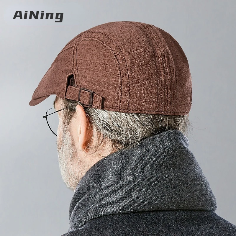 Top Trends: Men's Leisure Beret In Spring And Autumn British Vintage Duck Tongue Hat Gift Giving Elder Hat Warm And Comfortable Shoppable Styles - Image 4