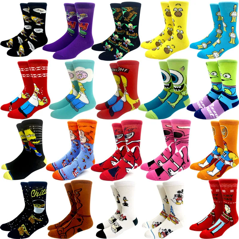 Top Trends: 2023 New Arrival Anime Simpson Women Men Long Socks Men‘s Knee-High Cosplay Calf Sock Adult Personality Hip Hop Christmas Socks Shoppable Styles